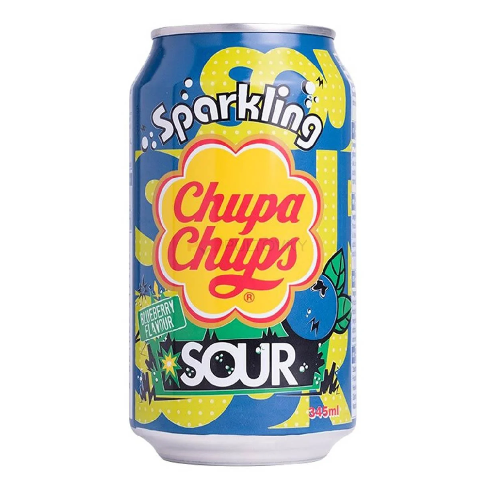 Chupa Chups Carbonated Soft Drink - Blueberry, 345ml