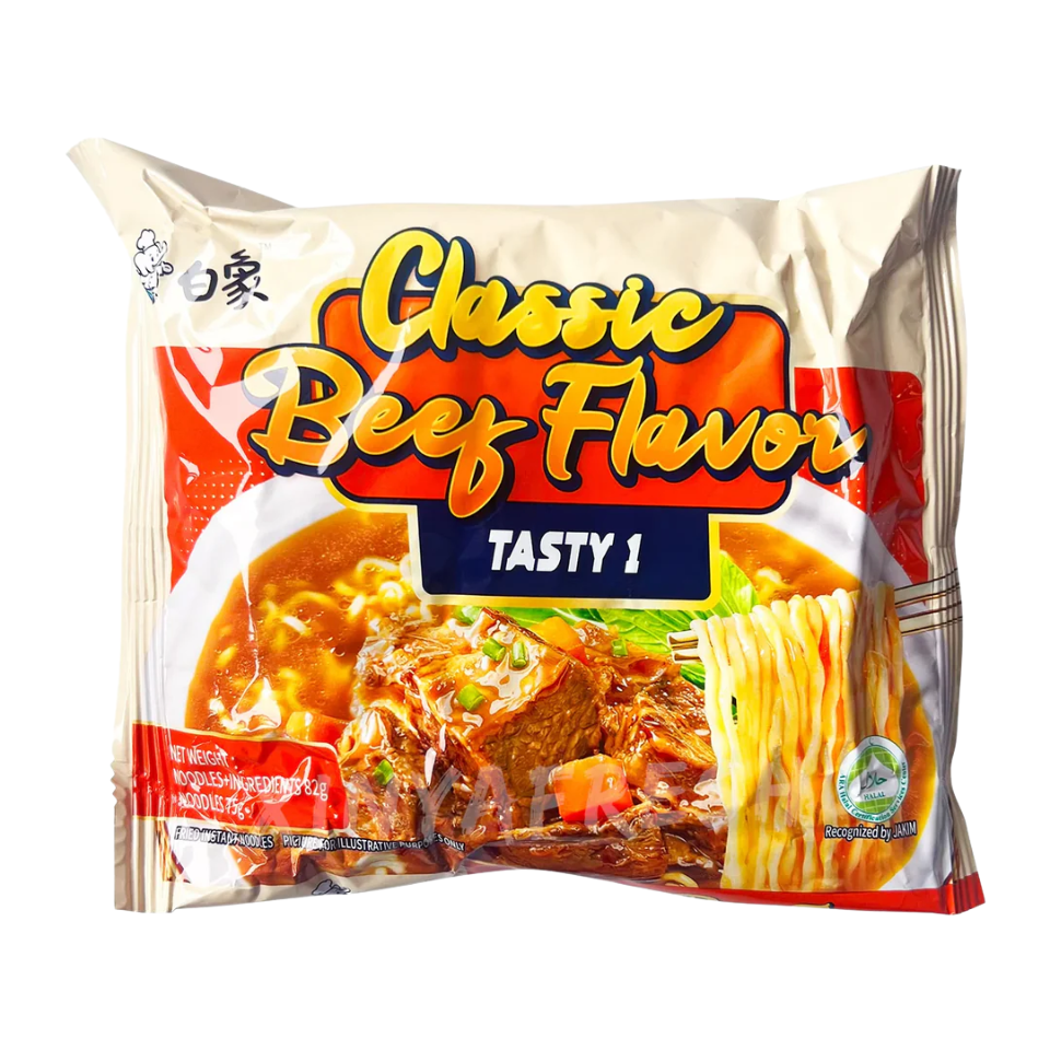 BaiXiang Tasty 1 Greitasis makaronas - Klasikinis jautienos skonis, 82g