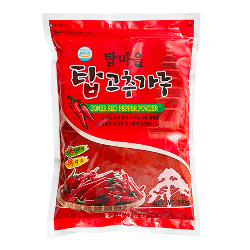 Korejas torņa sarkano piparu pulveris (Gochugaru) - Smalks, 500g