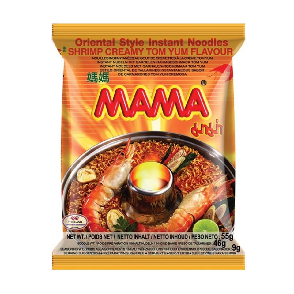 Mama Instant Noodles - Kremiškas Tom Yum (krevetės), 55g