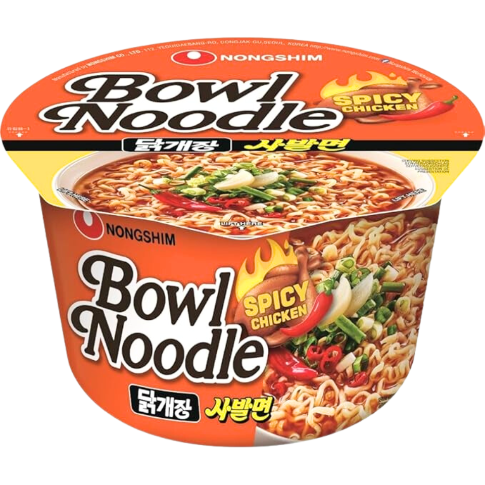 Nongshim Greito Paruošimo Makaronų Sriuba Dubenėlis - Aštrus Vištienos Skonis, 100g