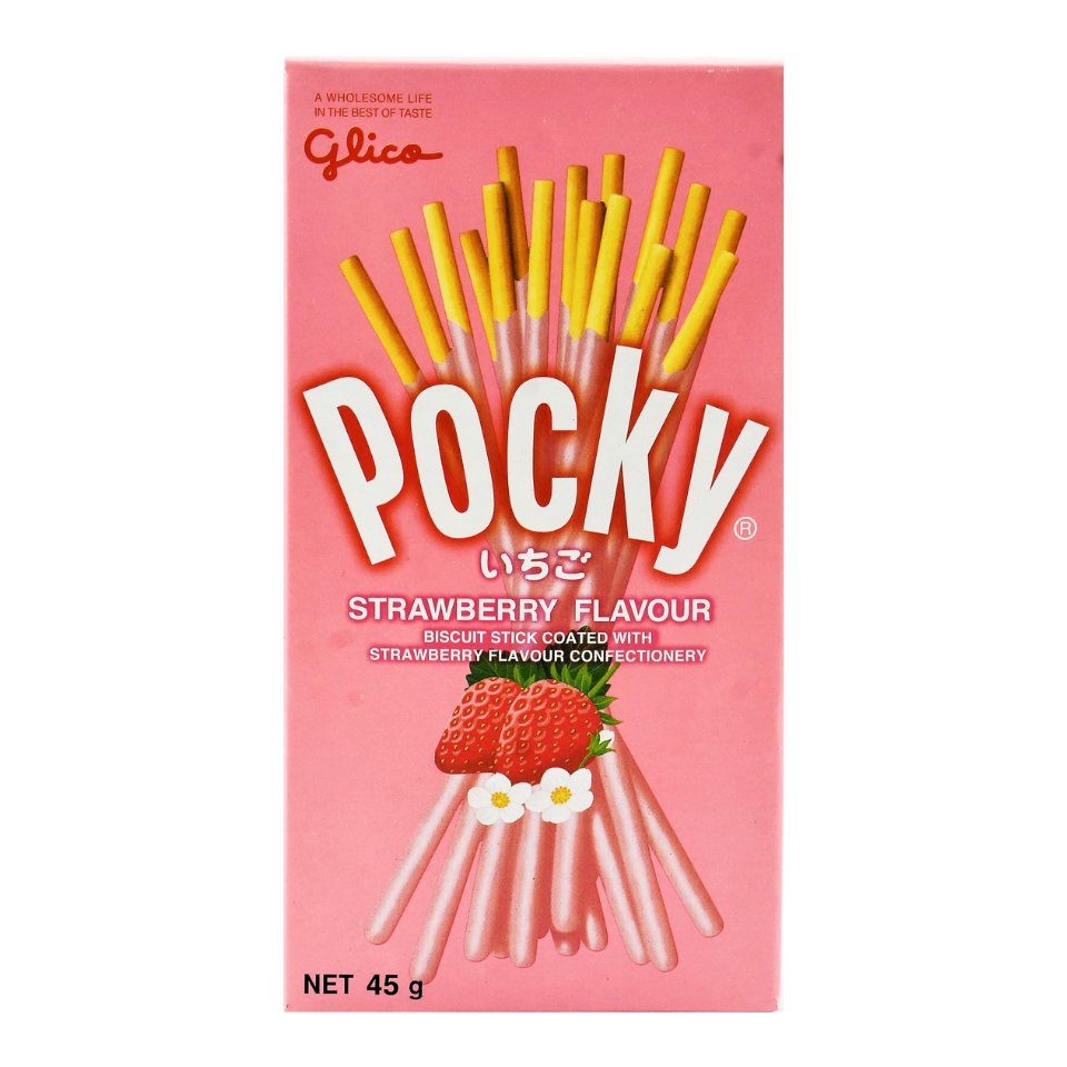 Pocky - Braškių skonis, 45 g
