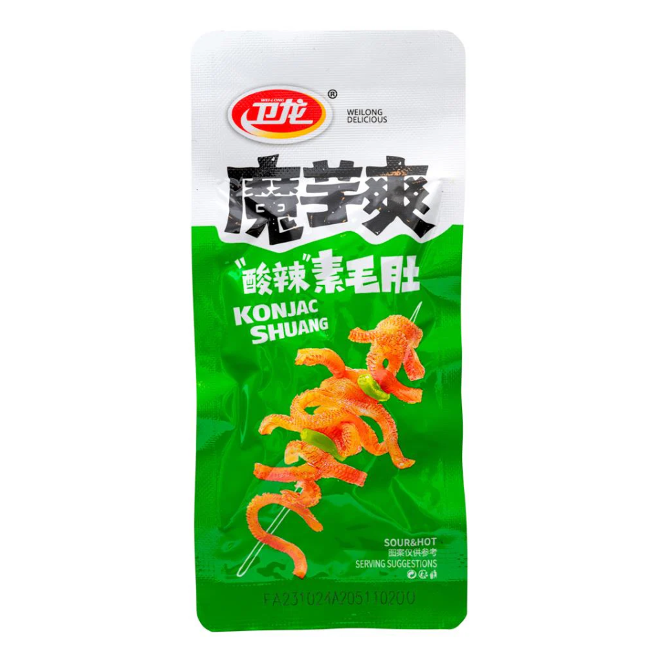 威龙魔芋双魔芋零食 - 酸辣口味(绿色),1个,9克