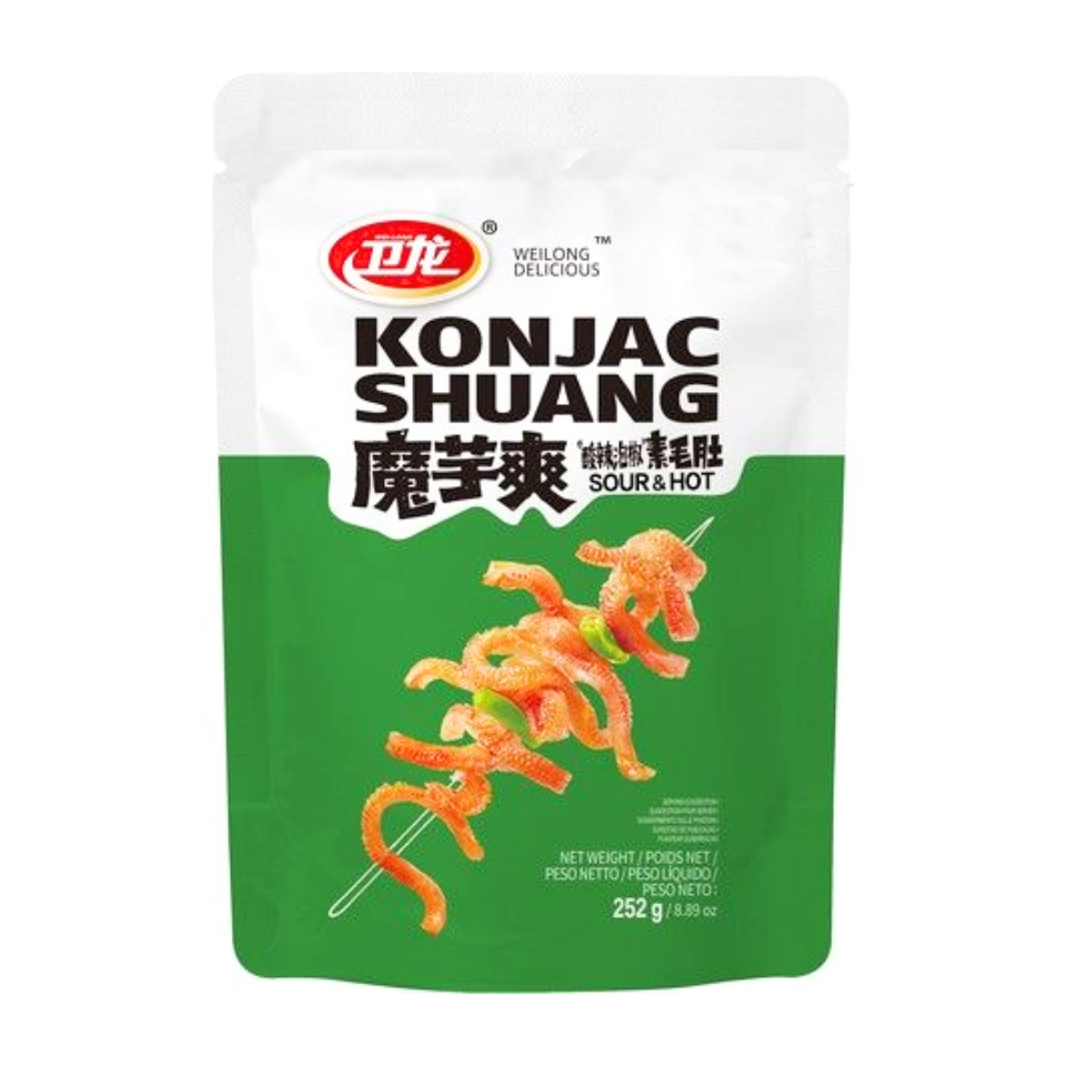 Weilong Konjac Shuang Konjack Snack - Sour & Hot Flavour, 252g