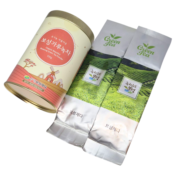 (Pērc 1 – saņem 1 bez maksas) Korejas Boseongas mača zaļās tējas pulveris, 100 g