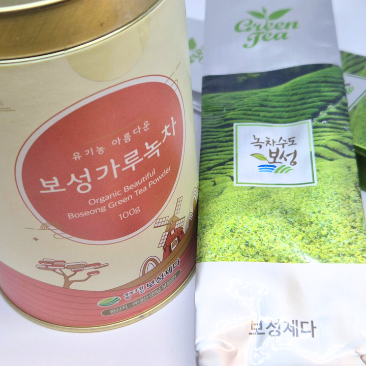 (Pērc 1 – saņem 1 bez maksas) Korejas Boseongas mača zaļās tējas pulveris, 100 g