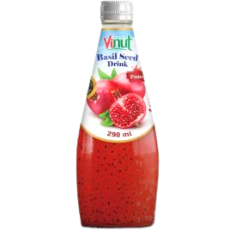 Baziliko sėklų gėrimas - granatų skonio, 290 ml