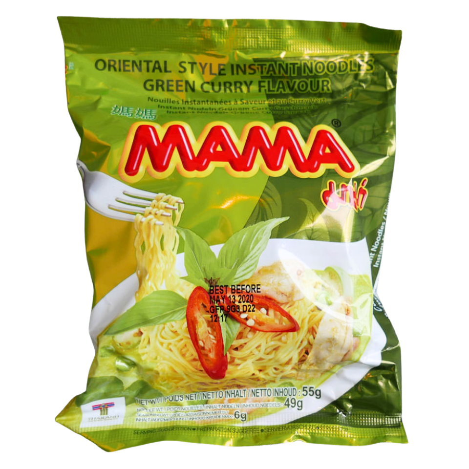 MAMA Instant Noodles - Green Curry, 55g