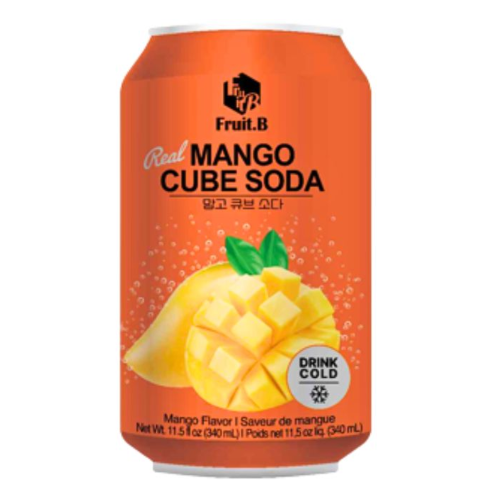 Fruit.B Carbonated Drink with Mango Pieces, 340ml