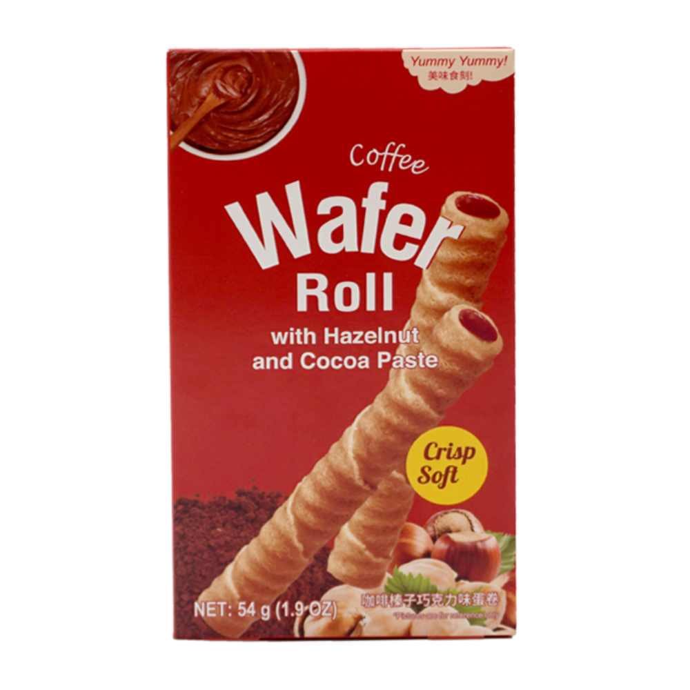 Kikudo Wafer Roll with Hazelnut and Cocoa Paste, 54g