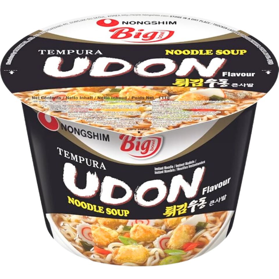 Nongshim Instant Noodle Soup Bowl - Udon and Tempura Flavor, 111g