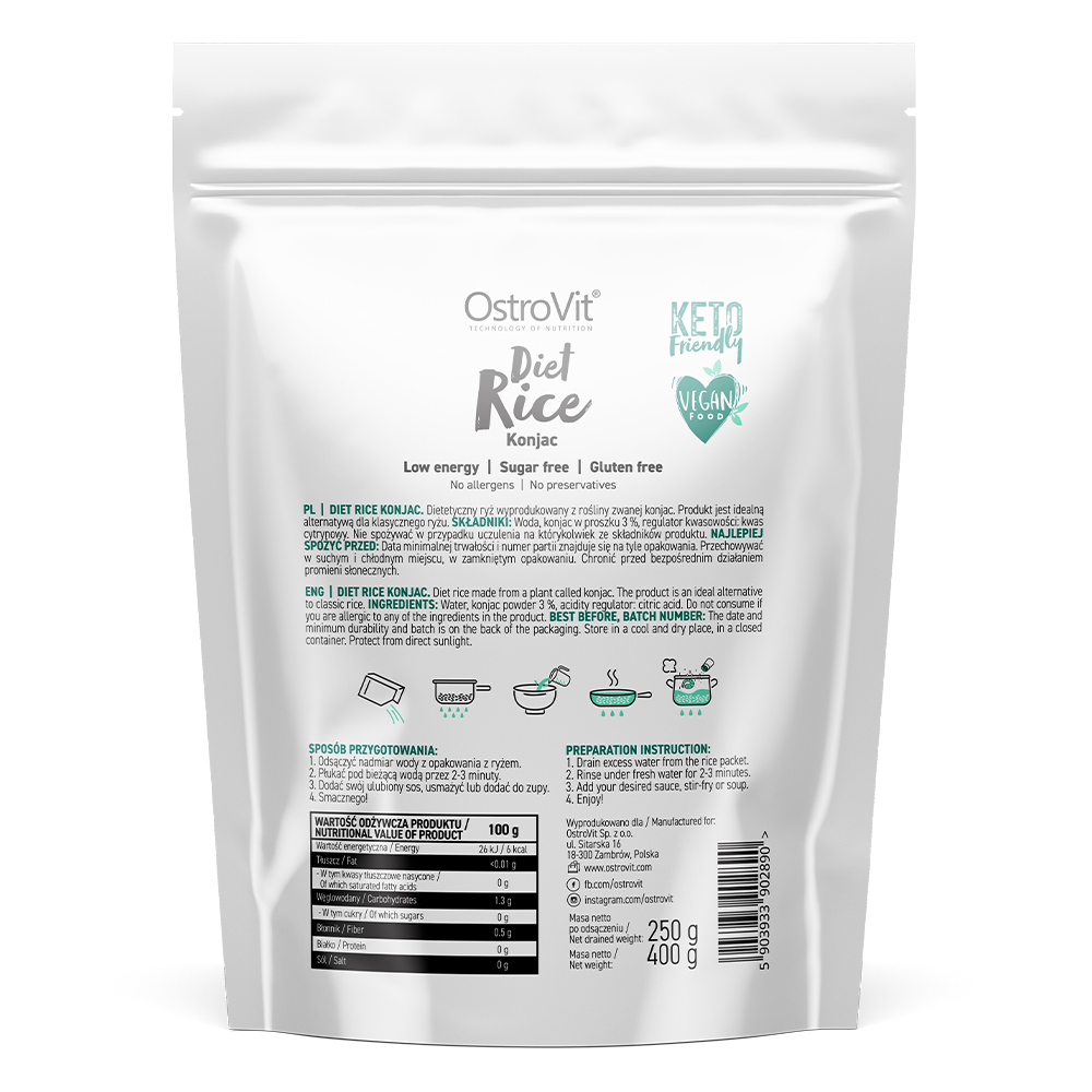 Shirataki Konjac Rice, 400g