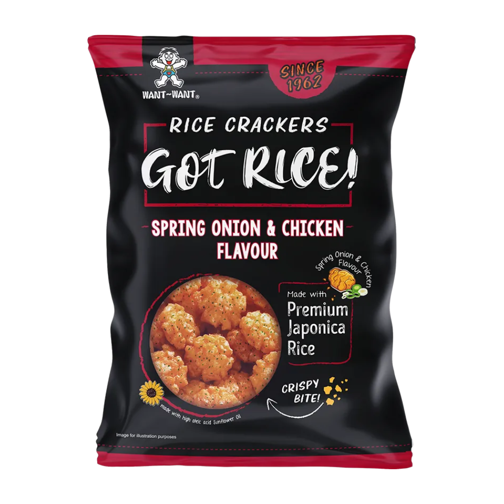 Want Want Rice Crackers - Chicken and Chives Flavour, 100g