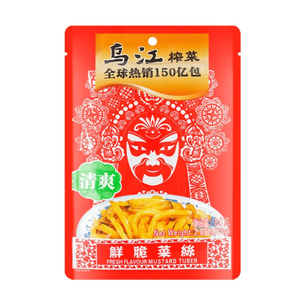 Wujiang Preserved Mustard Strips (Zha Cai) - Light and Crispy, 80g