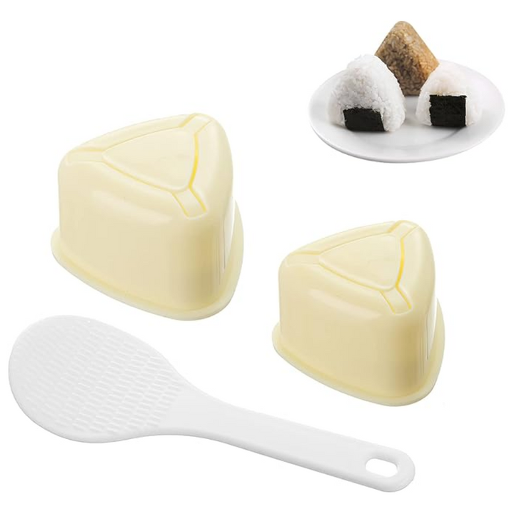 NCoale Triangle Onigiri Maker Mould - 1 Large and 1 Small Moulds with 1 Rice Spoon