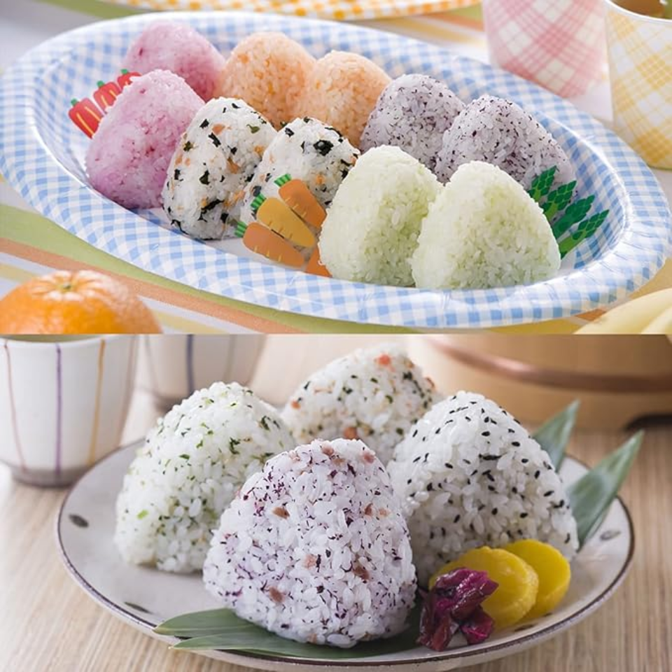 NCoale Triangle Onigiri Maker Mould - 1 Large and 1 Small Moulds with 1 Rice Spoon