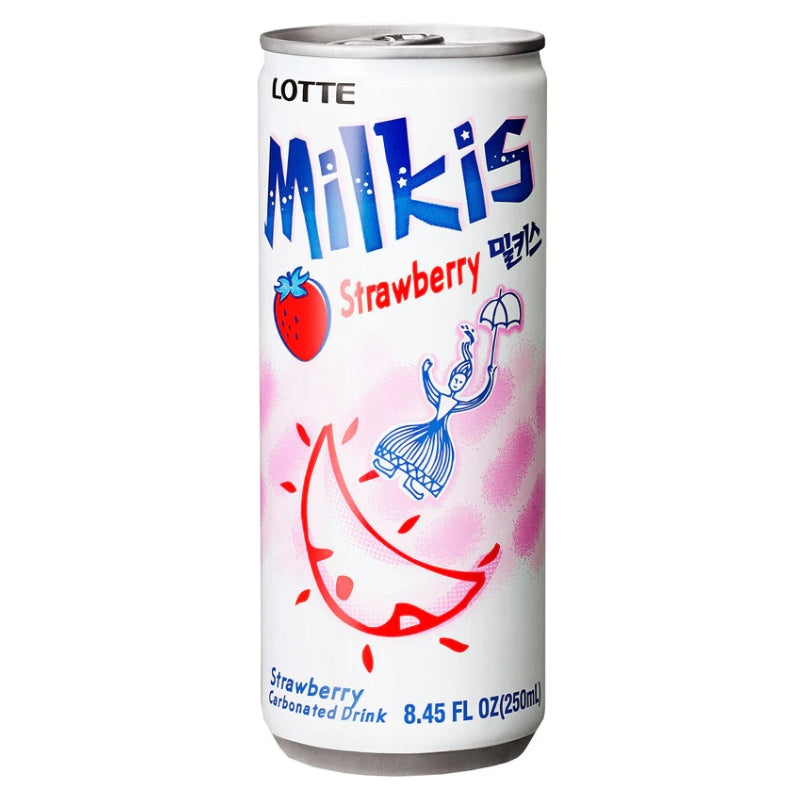 Lotte Milkis Soft Drink - Strawberry, 250ml - LV, LT